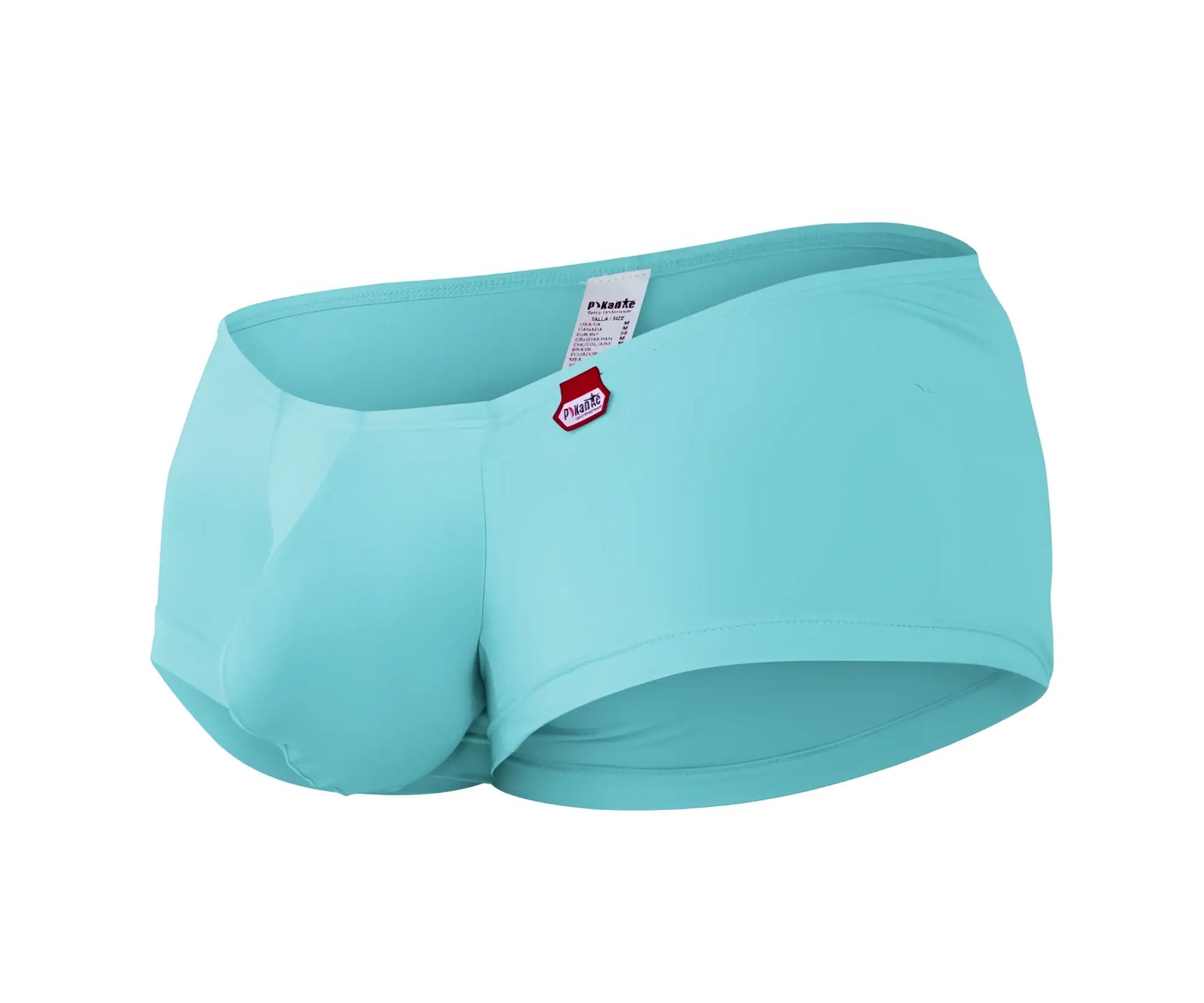Light blue pikante pik 0976x angola trunks men’s briefs with red and white brand tag on front