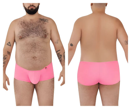 Bright pink pikante pik 0976x angola trunks men’s briefs with smooth form fitting design and red logo on left hip