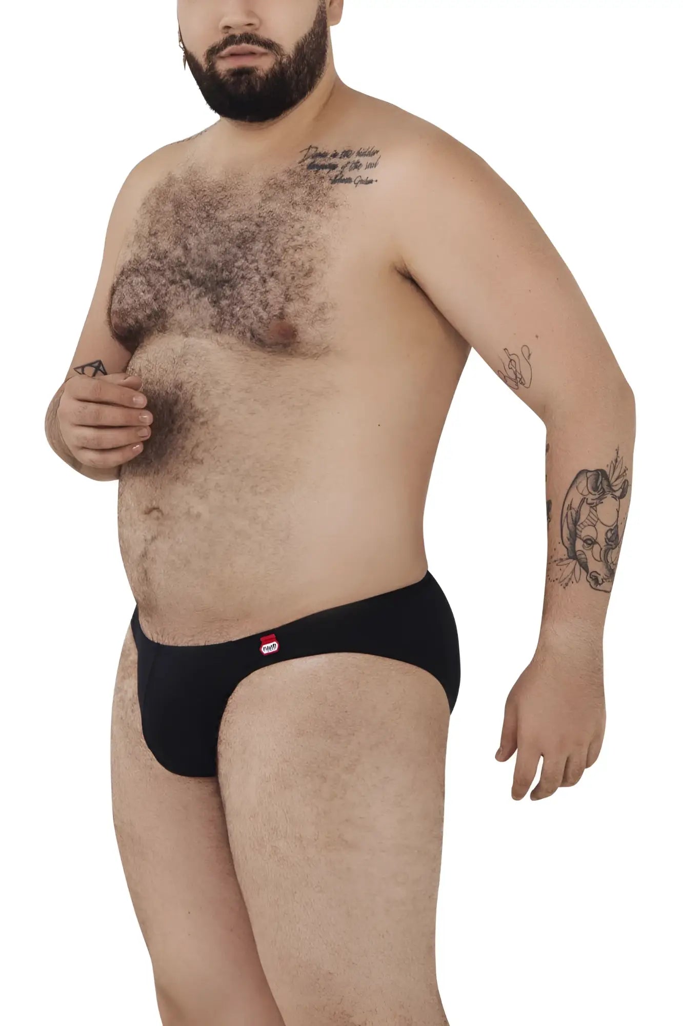 Black Pikante PIK 0977X Angola bikini briefs with a small red and white logo on the left hip