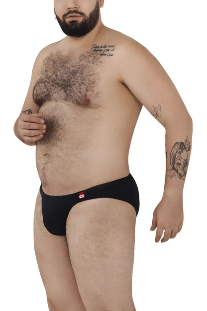 Black Pikante PIK 0977X Angola bikini briefs with a small red and white logo on the left hip