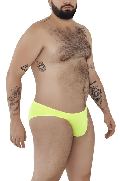 Bright neon yellow briefs from pikante pIK 0977X angola bikini collection in green color for stylish swimwear wear