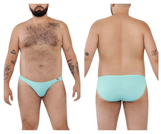 Light blue Pikante PIK 0977X Angola bikini briefs with small red logo on left hipband, lightweight fabric