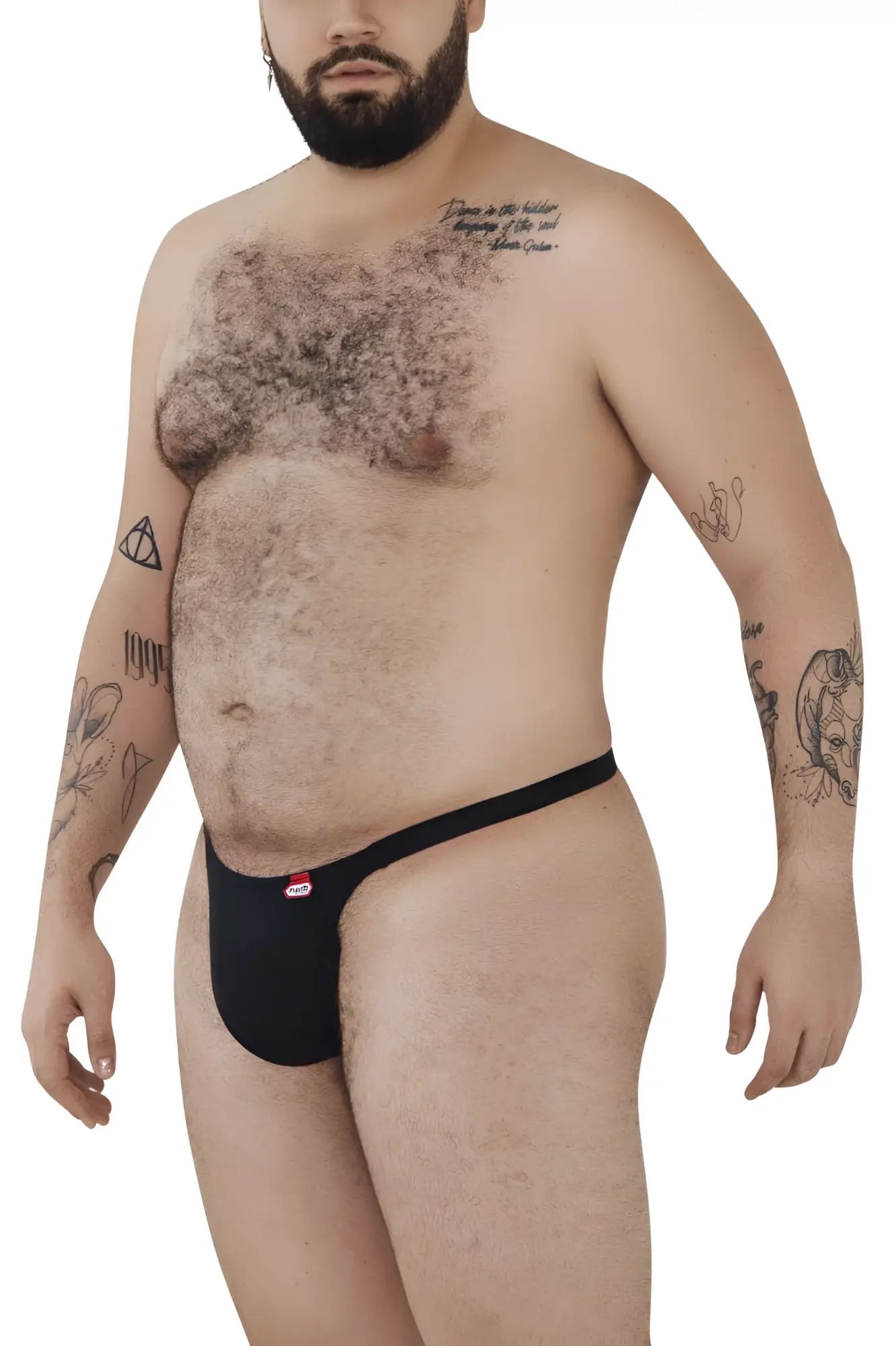 Black pikante pik 0978x angola men’s thong with small red logo on the side designed for comfortable wear