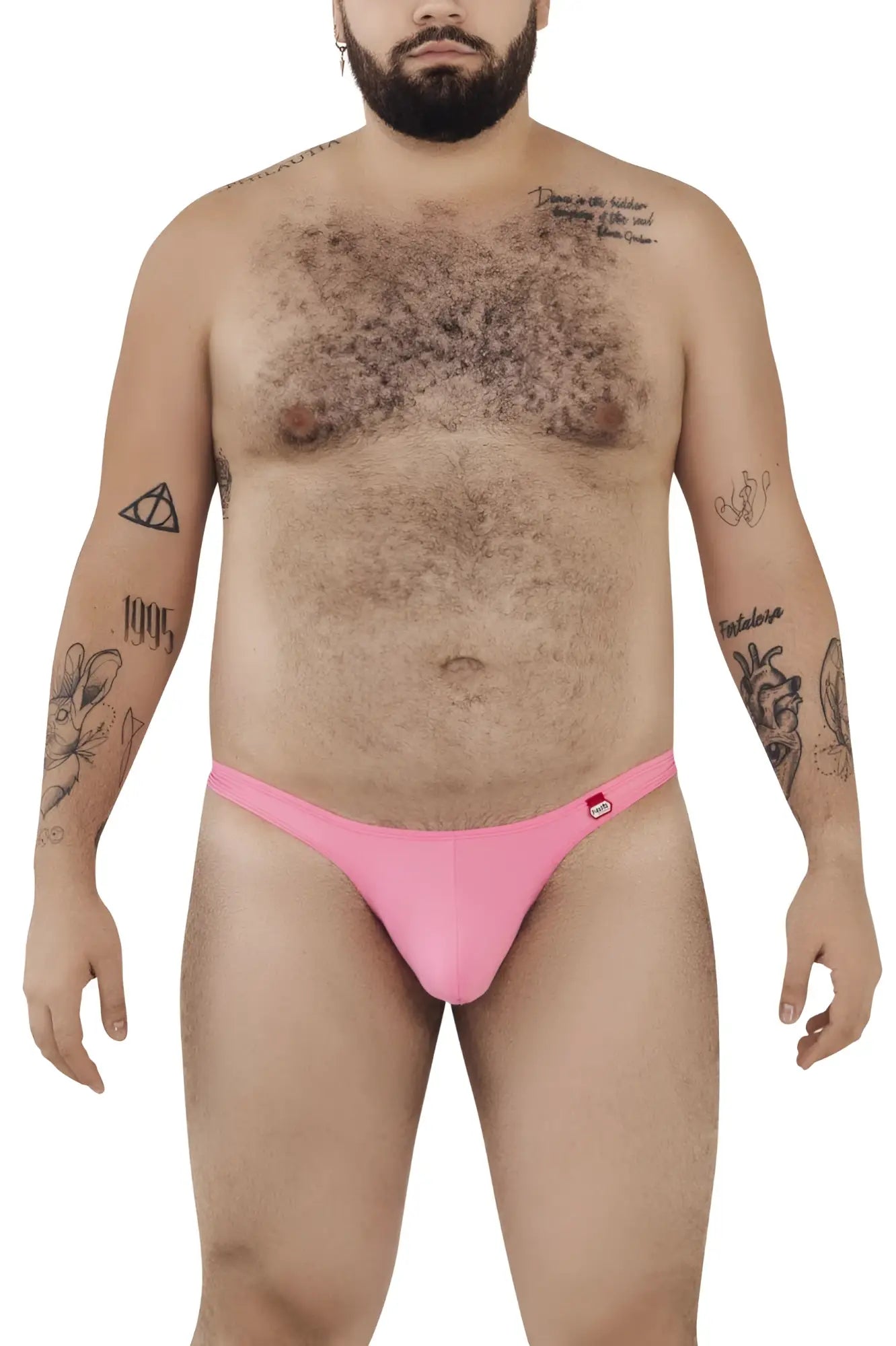 Pink pikante pik 0978x angola men’s briefs with small red logo on waistband made of soft fabric
