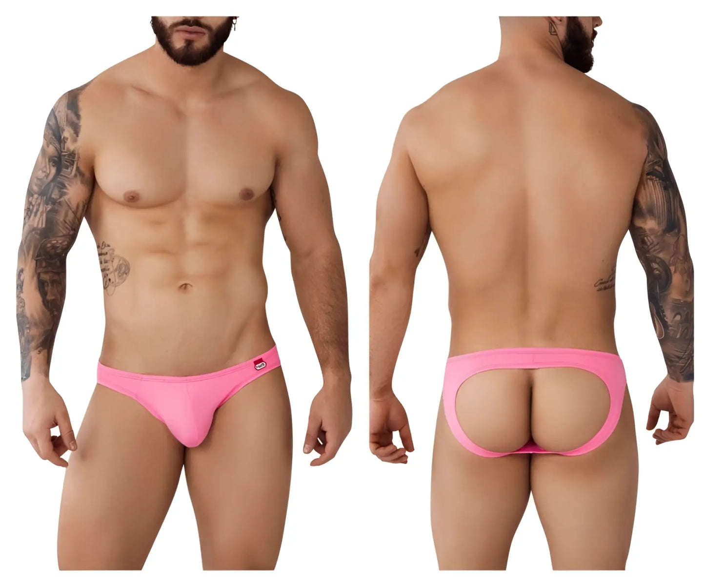 Bright pink Pikante Angola PIK 0979 men’s briefs with a distinctive back cutout for enhanced comfort and style