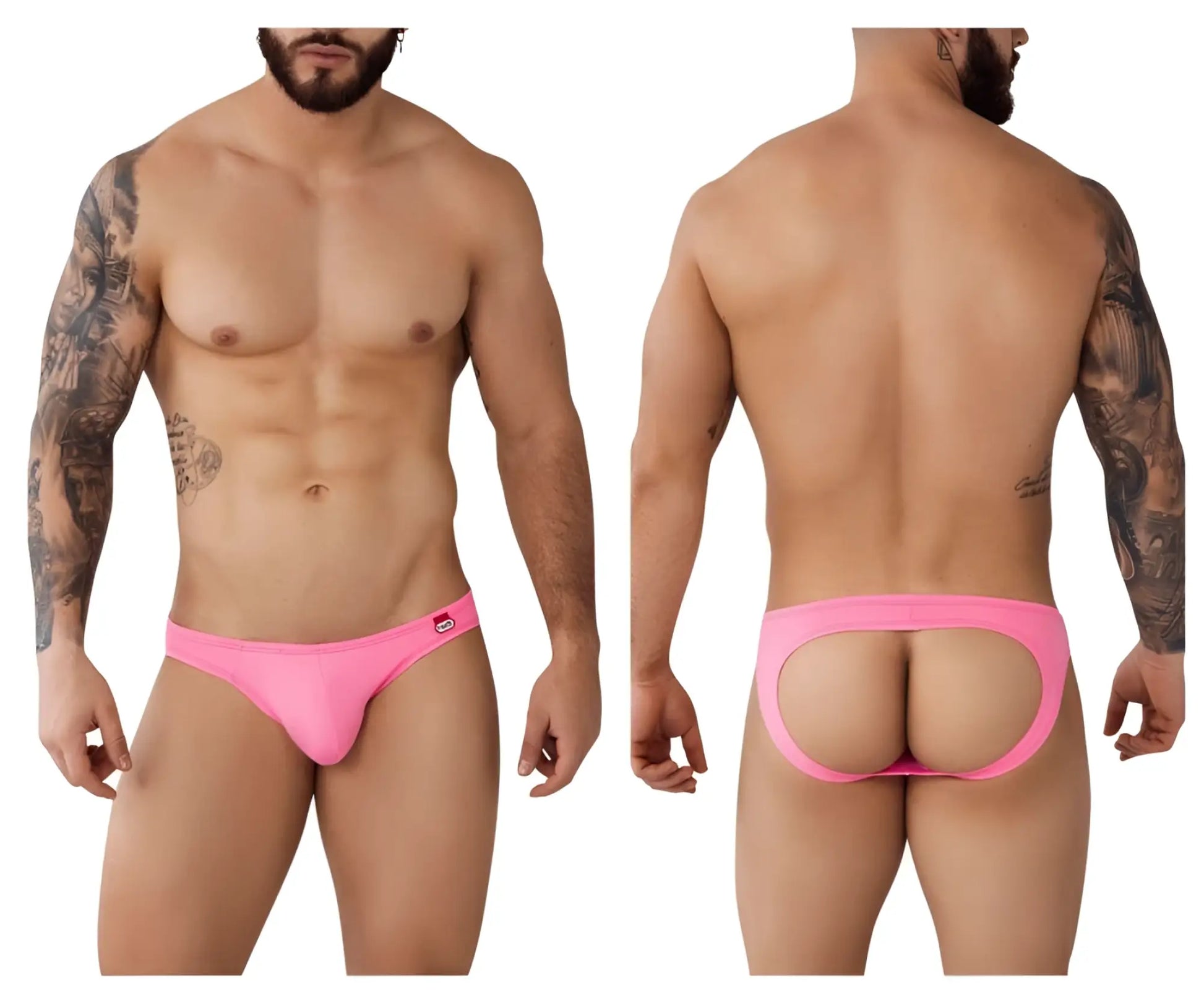 Bright pink Pikante Angola PIK 0979 men’s briefs with a distinctive back cutout for enhanced comfort and style