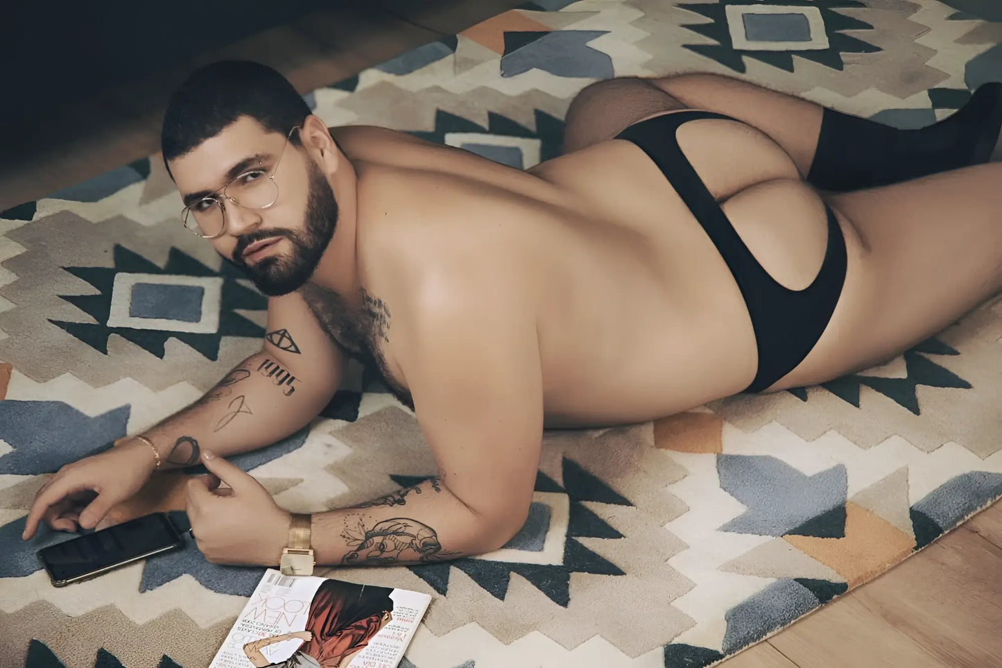 Black cut-out bikini bottom with sleek form-fitting design from pikante pik 0979x angola jockstrap in black