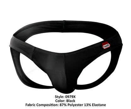 Black pikante pik 0979x angola jockstrap briefs made of 87 polyester 13 elastane with smooth fit and red logo