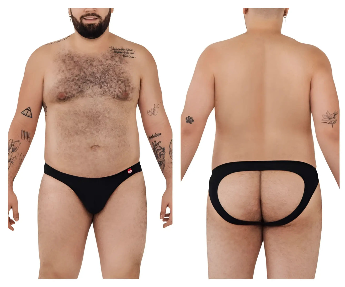 Black pikante PIK 0979X angola jockstrap briefs with red logo on left hip for comfortable support