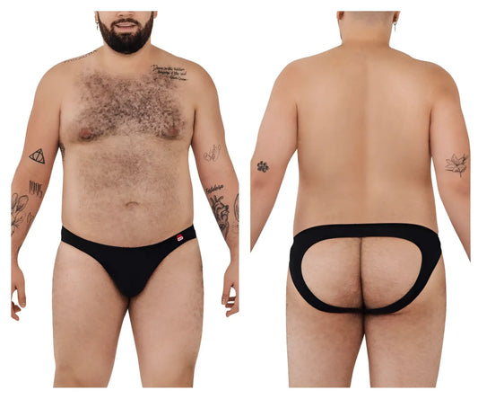 Black pikante PIK 0979X angola jockstrap briefs with red logo on left hip for comfortable support