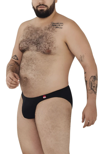 Black pikante pik 0979x angola jockstrap briefs with small red and white logo on the left hipband