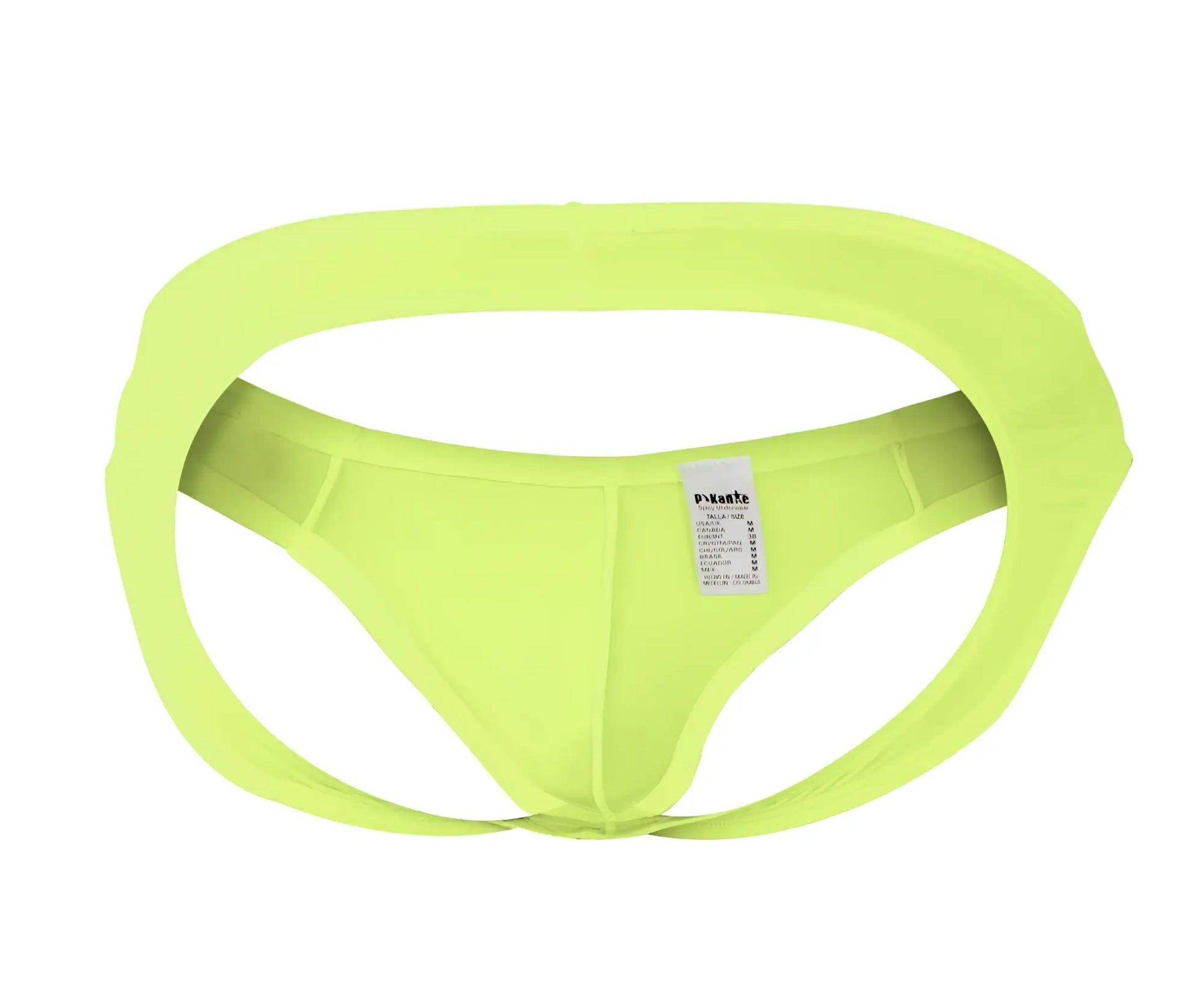 Bright lime green Pikante PIK 0979X Angola high-waisted men’s briefs with elasticized leg openings