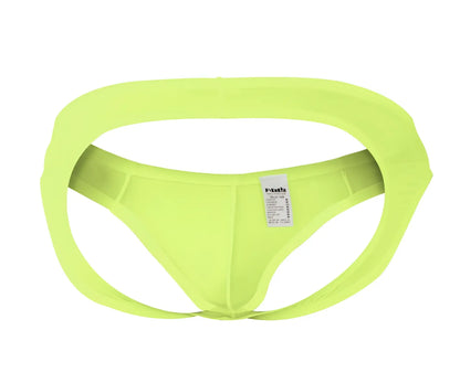 Bright lime green Pikante PIK 0979X Angola high-waisted men’s briefs with elasticized leg openings