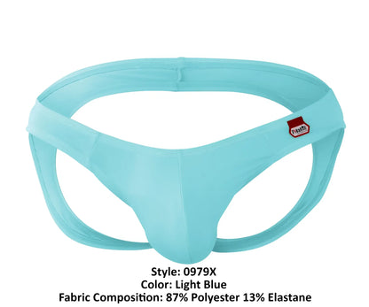 Light blue pikante PIK 0979X Angola jockstrap made of 87 polyester 13 elastane with a small red logo on the side
