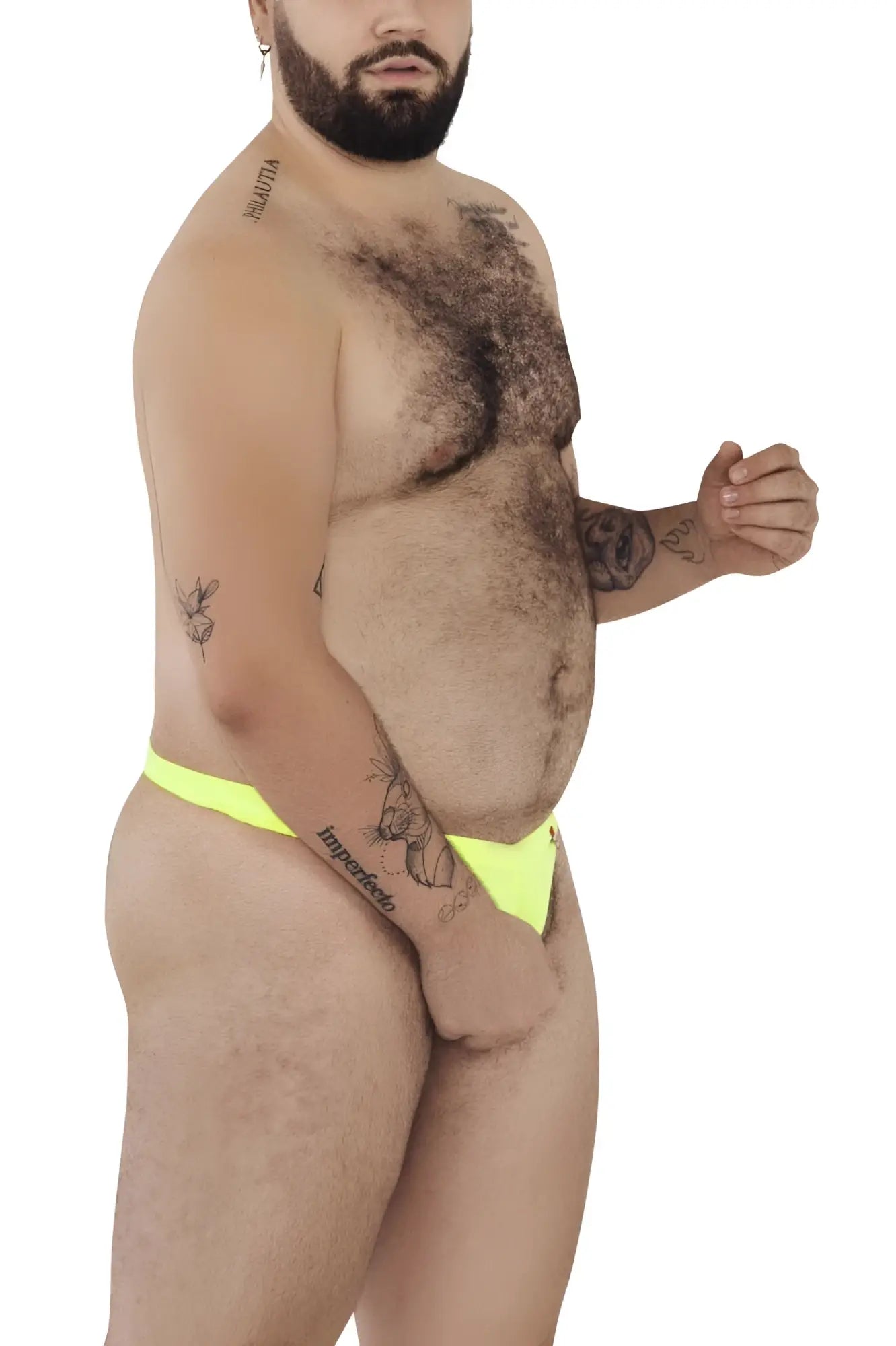 Neon yellow briefs with green ball lifter c-ring by pikante pik 0980x designed for support and comfort