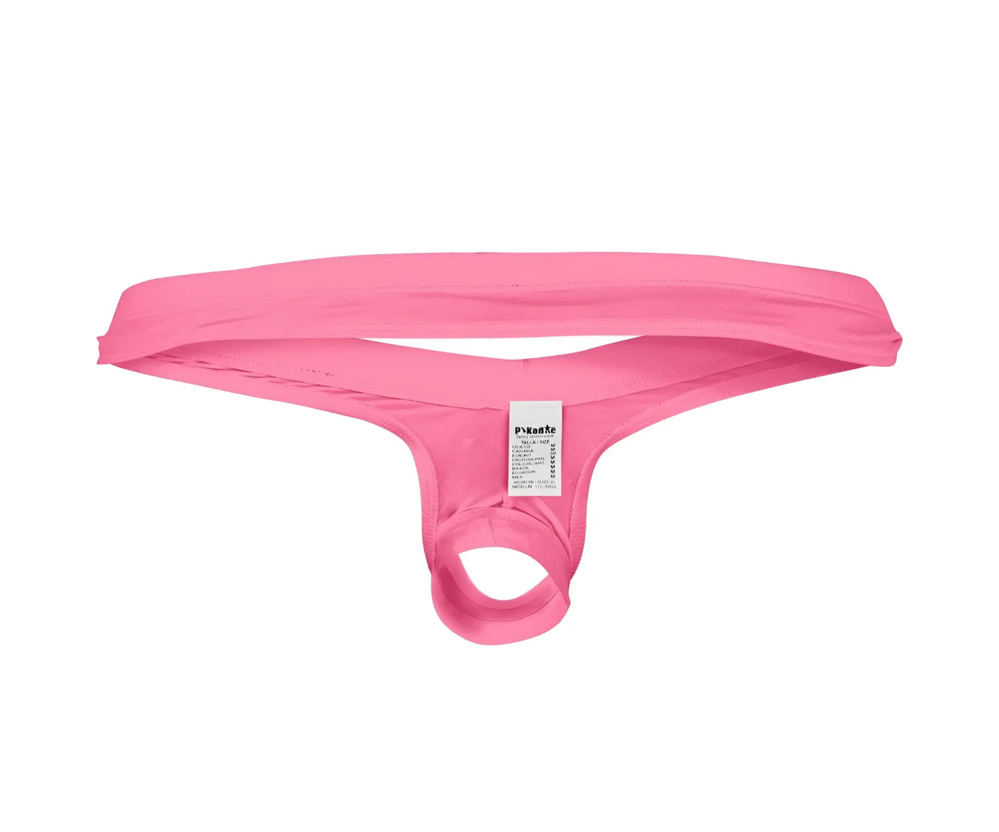 Pink pikante angola ball lifter c-ring men’s thong made of stretchy fabric with branded tag