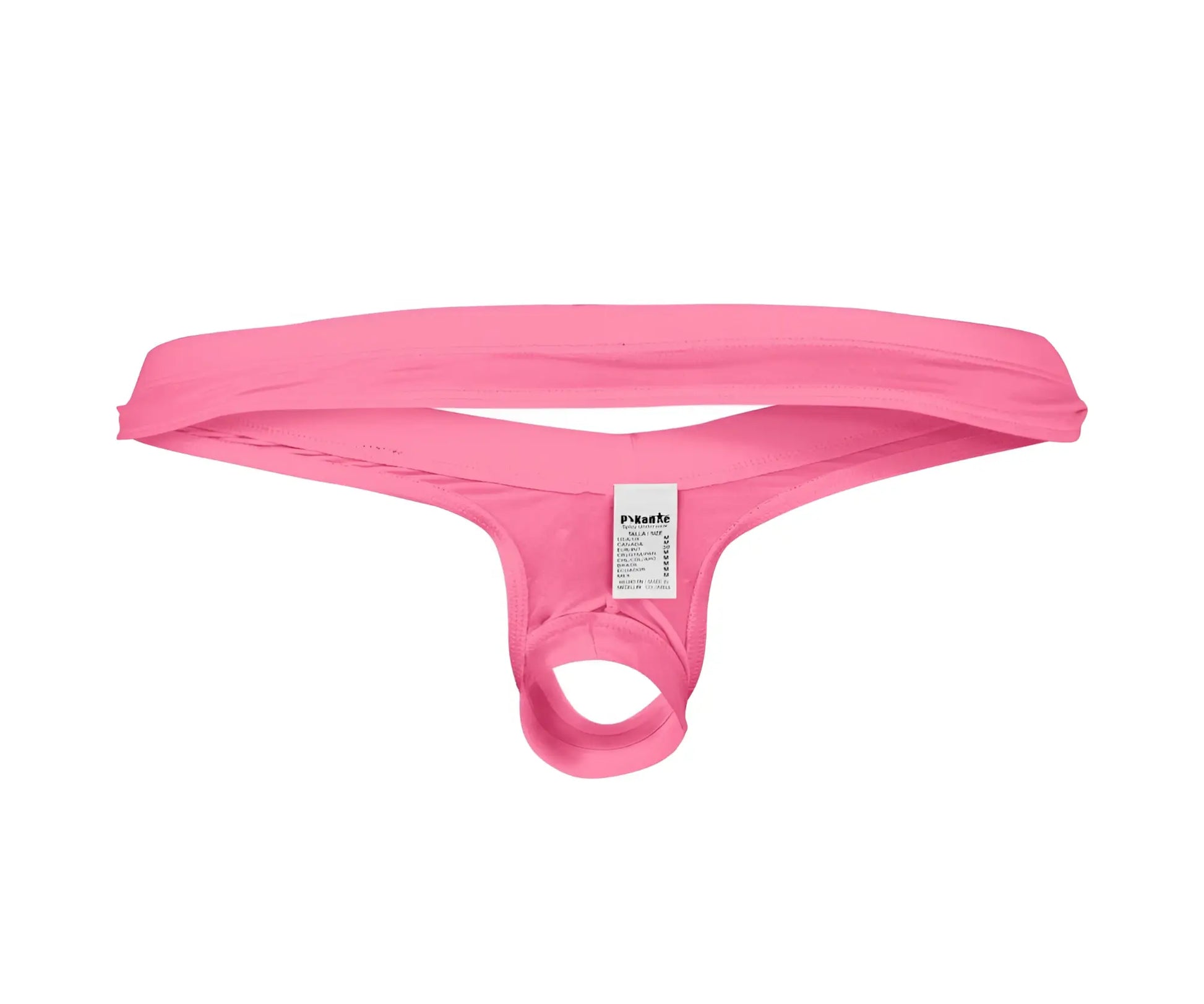 Pink pikante angola ball lifter c-ring men’s thong made of stretchy fabric with branded tag