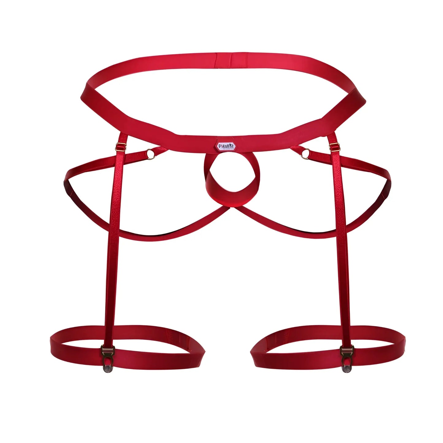 Red satin pikante pik 1017 avellino jockstrap with adjustable straps and metal clasps in red