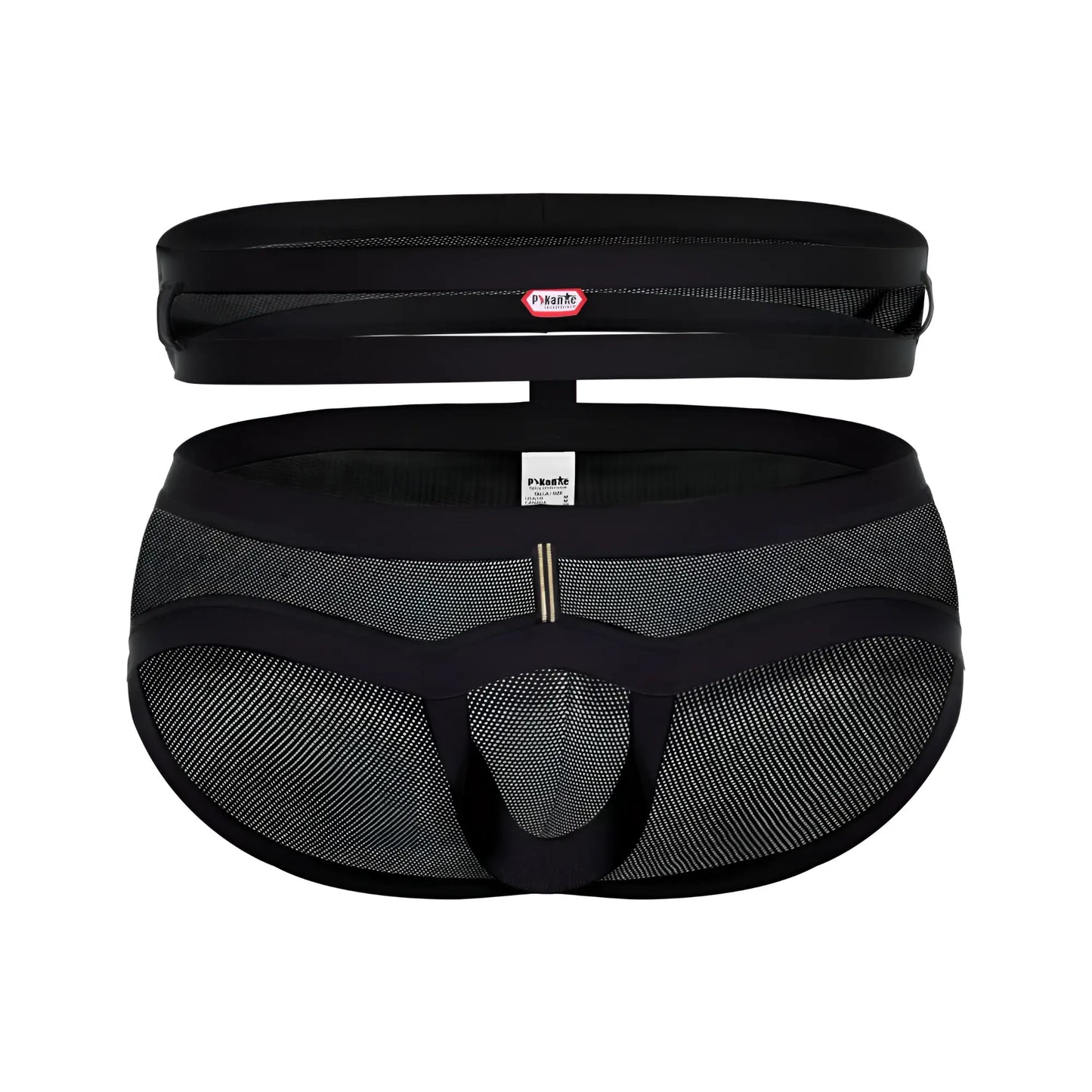 Black pikante pik 1020 plasencia briefs made of mesh with sleek form-fitting design and reinforced elastic waistband