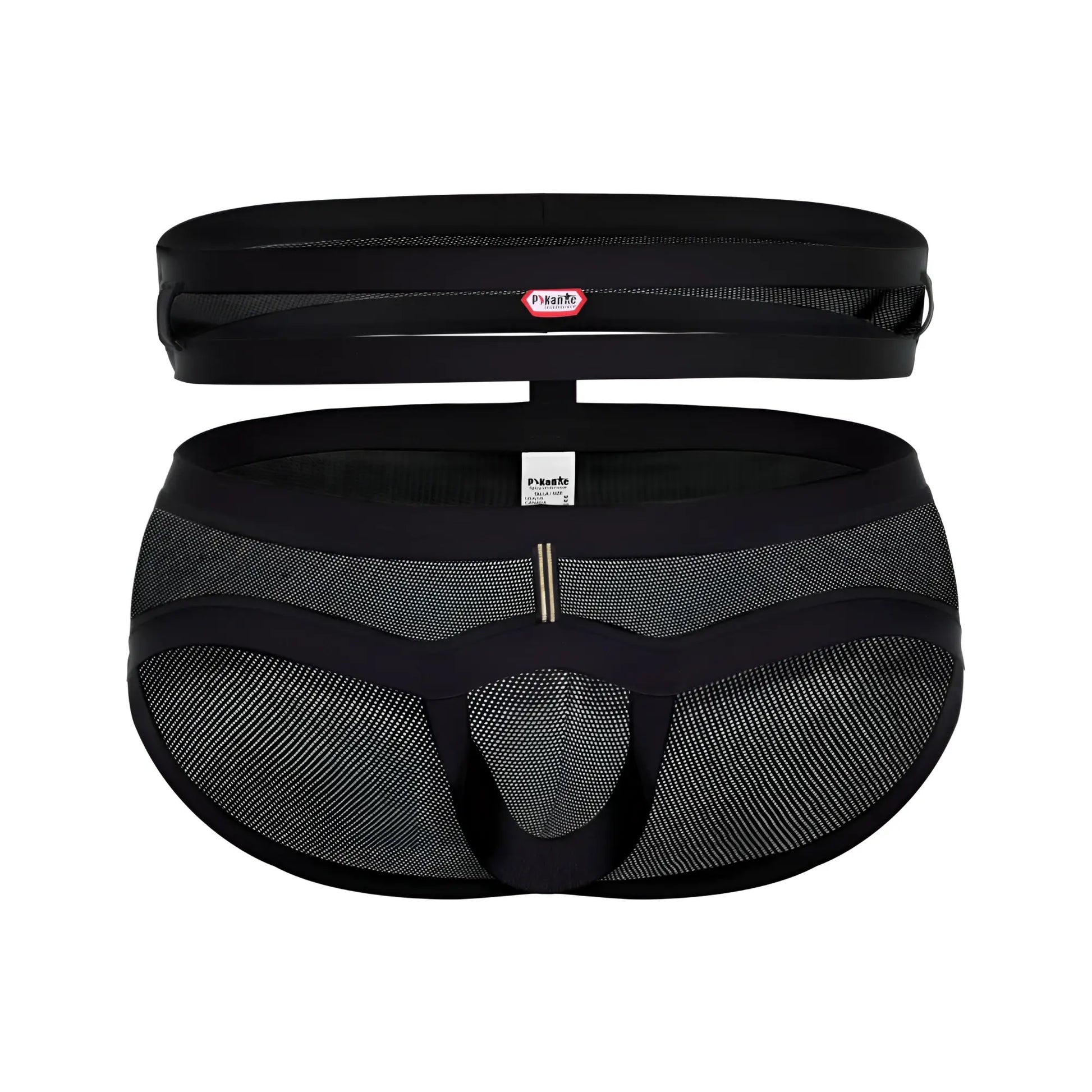 Black pikante pik 1020 plasencia briefs made of mesh with sleek form-fitting design and reinforced elastic waistband