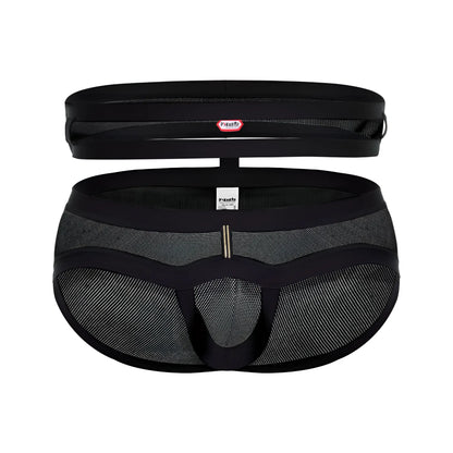 Black pikante pik 1020 plasencia briefs made of mesh with sleek form-fitting design and reinforced elastic waistband