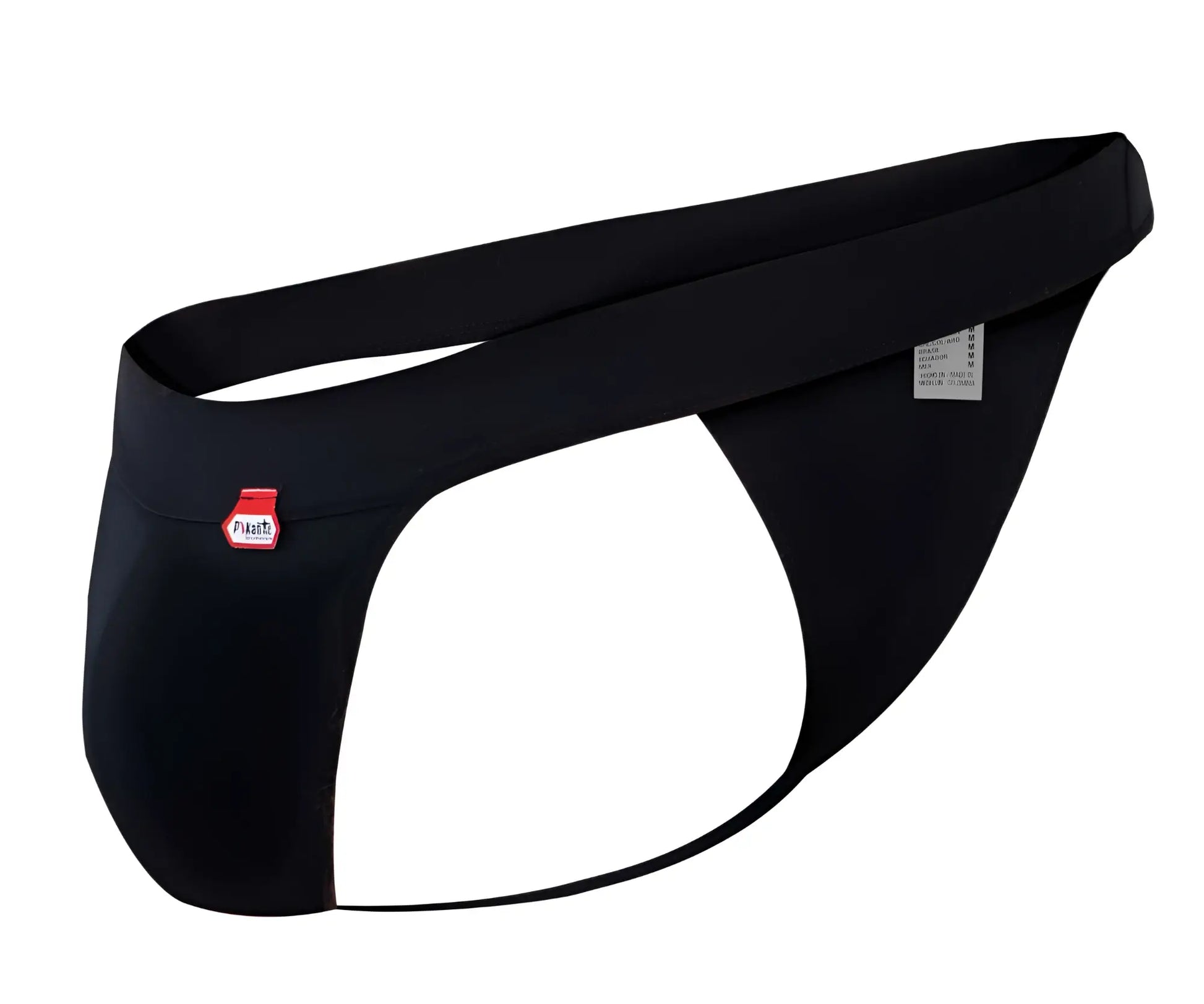 Black pikante PIK 1024X terni thongs with a red logo patch on the left hip designed for comfort and style