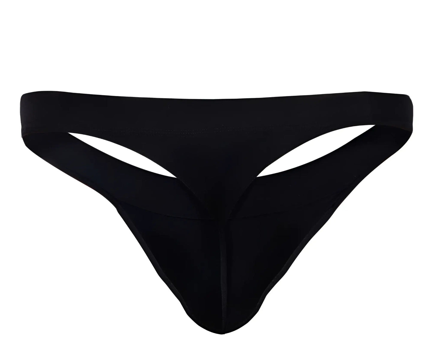 Black pikante PIK 1024X Terni thong made of stretchy fabric with a smooth minimalist design shown from the back