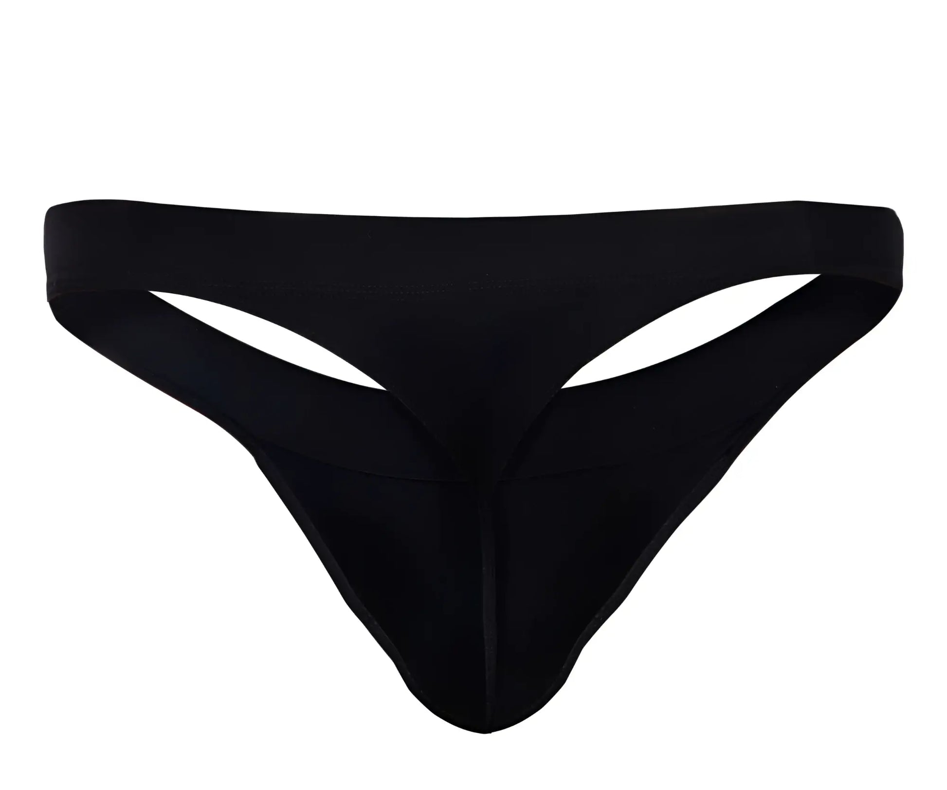 Black pikante PIK 1024X Terni thong made of stretchy fabric with a smooth minimalist design shown from the back