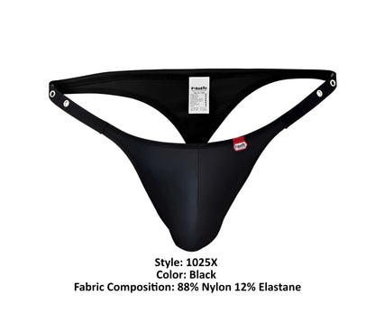 Black pikante pik 1025x perusa thong made of 88 nylon 12 elastane with adjustable side straps and sleek design