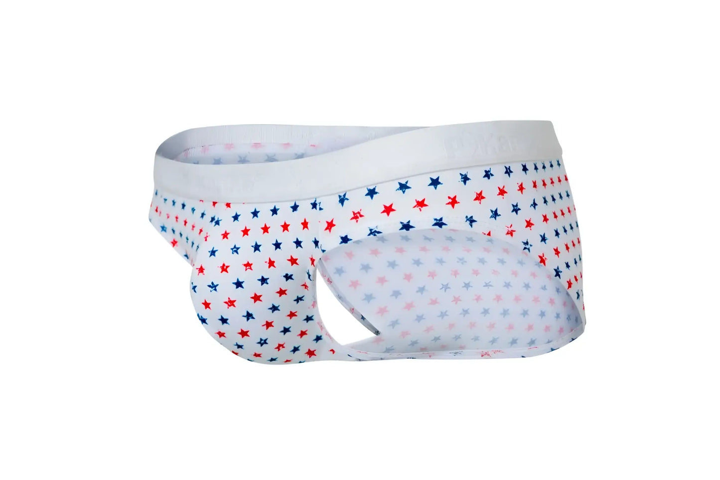 White briefs pikante pik 1072 blaze with red blue and light pink star pattern for comfortable everyday wear
