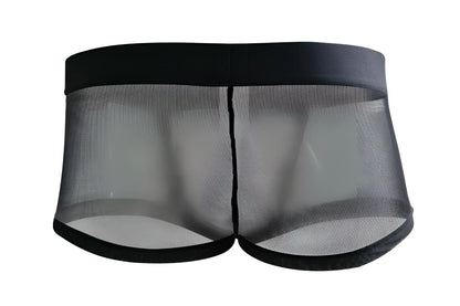 Black pikante pik 1090 burly mesh trunks with black mesh fabric and solid elastic waistband and trim
