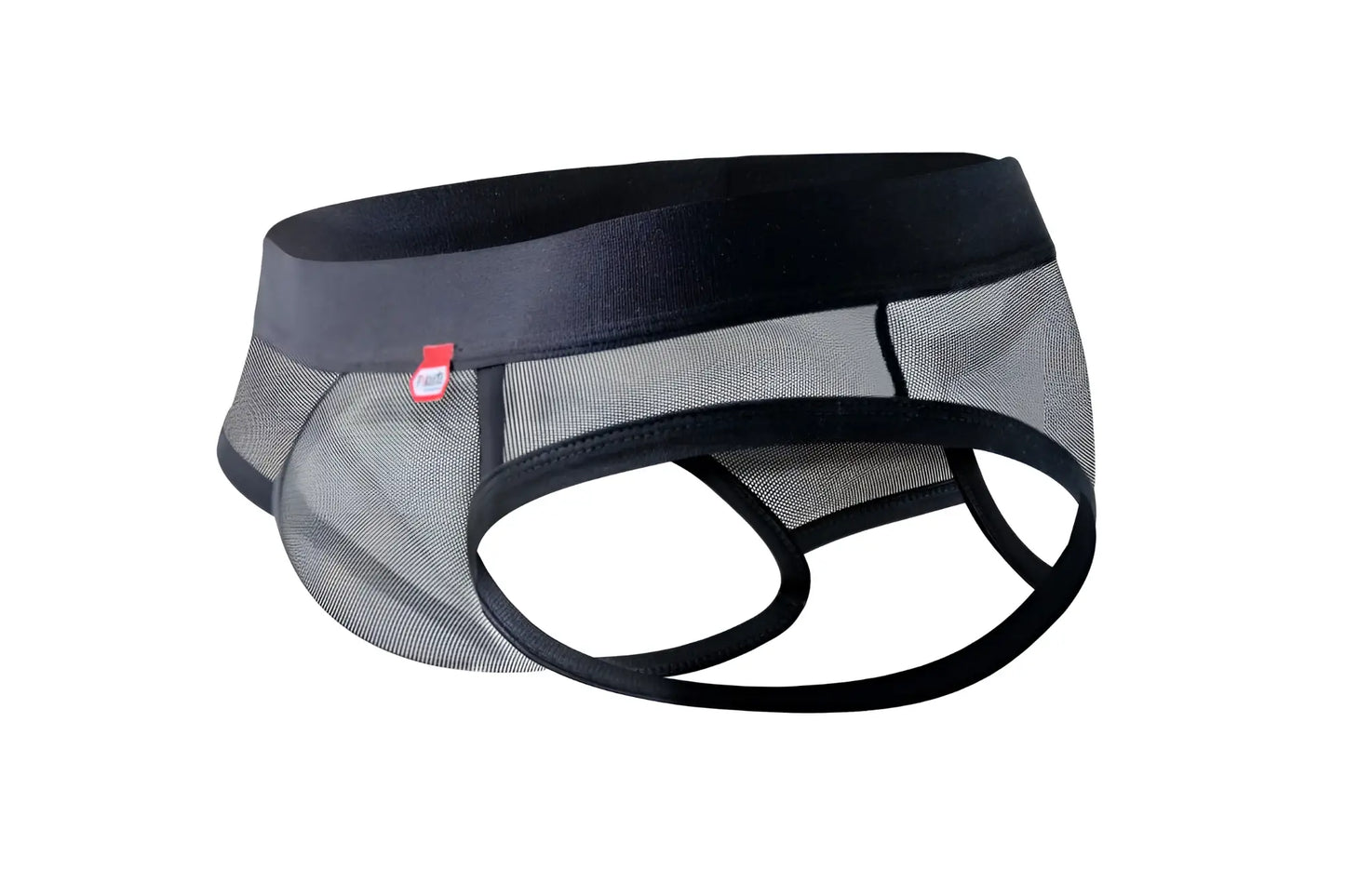 Pikante PIK 1091 burly mesh briefs in black featuring a solid waistband and trim in breathable mesh material