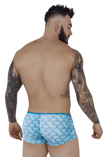 Blue pikante roskilde trunks briefs with mermaid-scale pattern in soft fabric for comfortable everyday wear