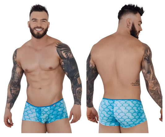 Blue pikante pik 1268 roskilde trunks men’s briefs with mermaid scale pattern made from soft breathable fabric
