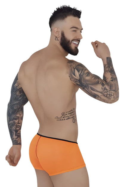 Bright orange pikante pik 1273 sonar trunks briefs with black elastic waistband for comfortable everyday wear