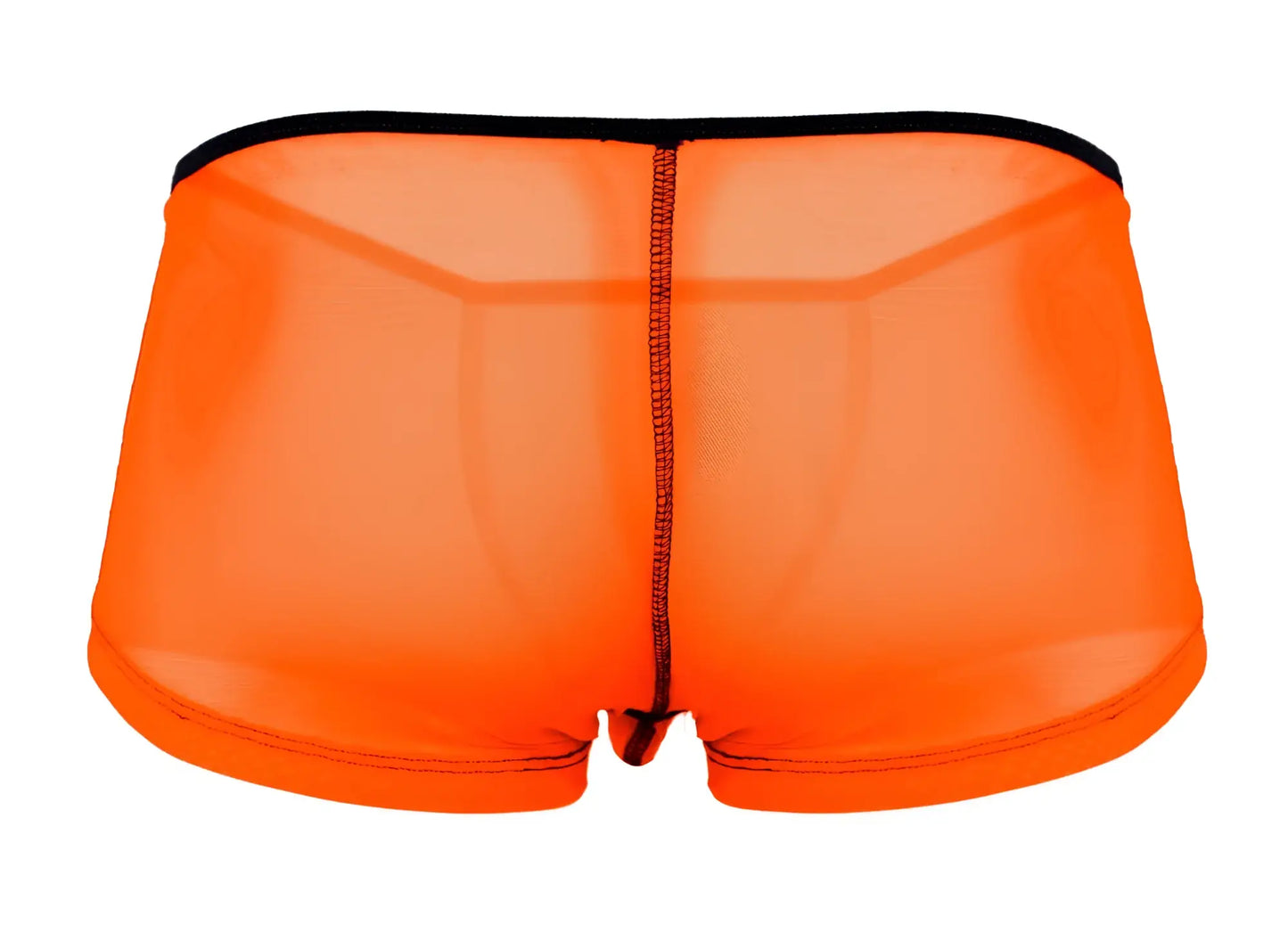Pikante pik 1273 sonar trunks bright orange mesh briefs with black waistband and matching stitching front view