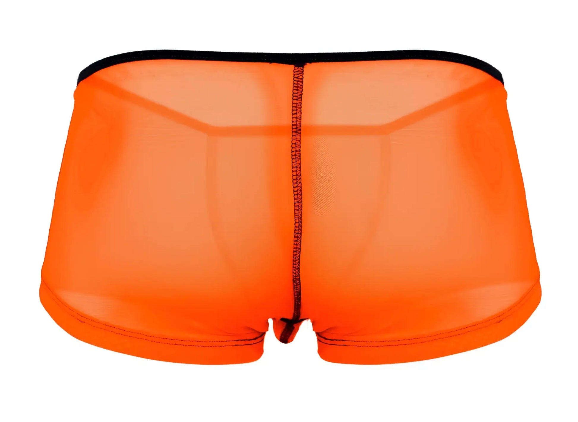 Pikante pik 1273 sonar trunks bright orange mesh briefs with black waistband and matching stitching front view