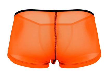 Pikante pik 1273 sonar trunks bright orange mesh briefs with black waistband and matching stitching front view