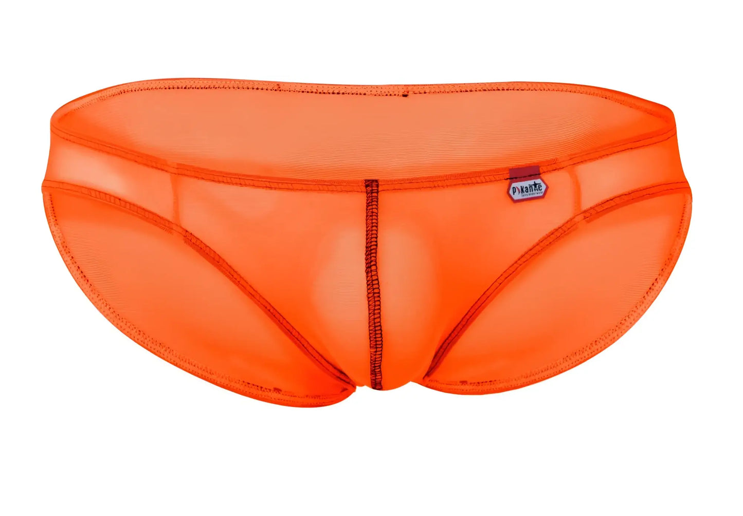 Bright orange pikante PIK 1277 sonar briefs with mesh fabric and visible stitching in a sleek form-fitting design
