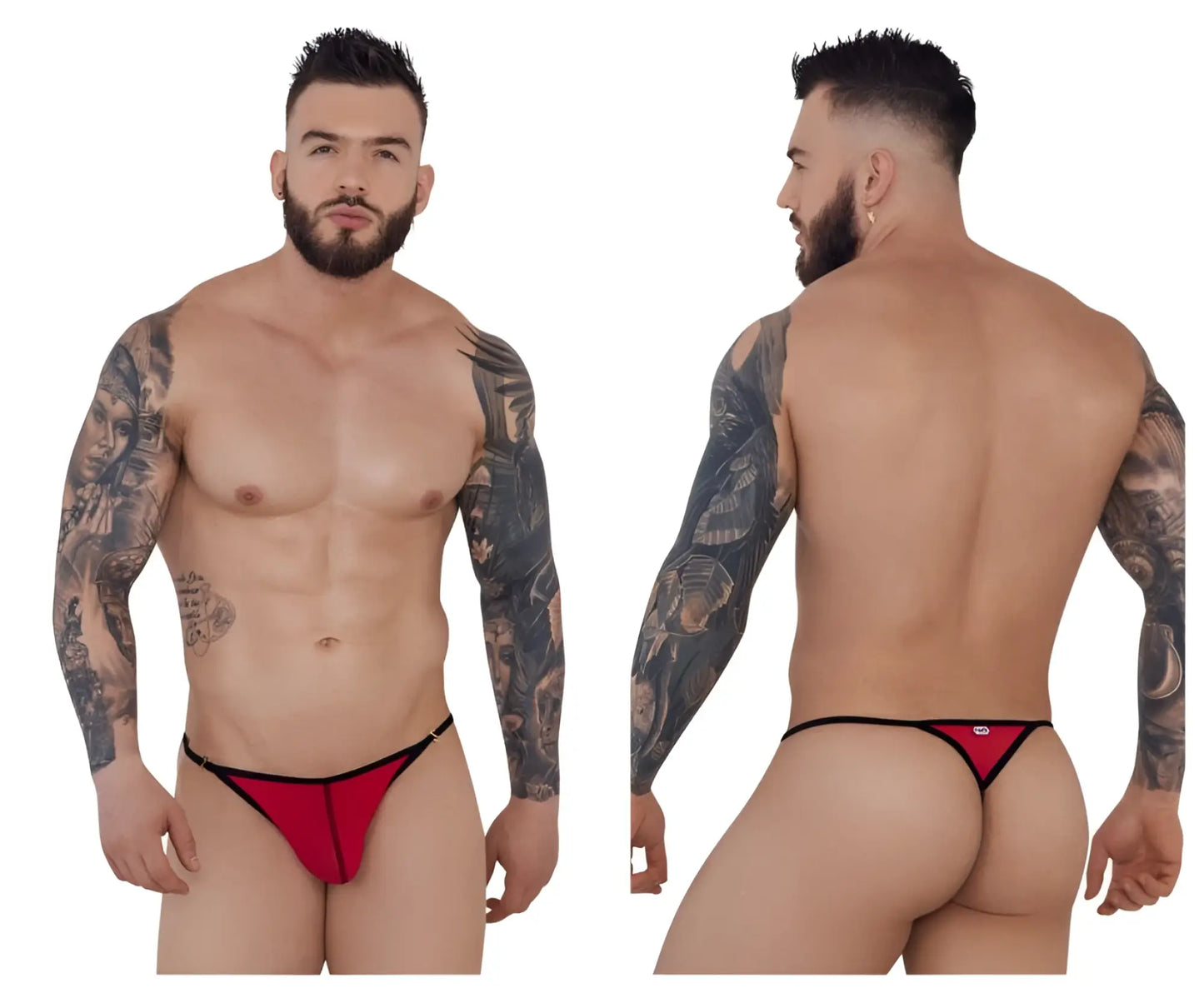 Red thong with black trim from pikante pik 1279 sonar thongs collection designed for comfortable everyday wear