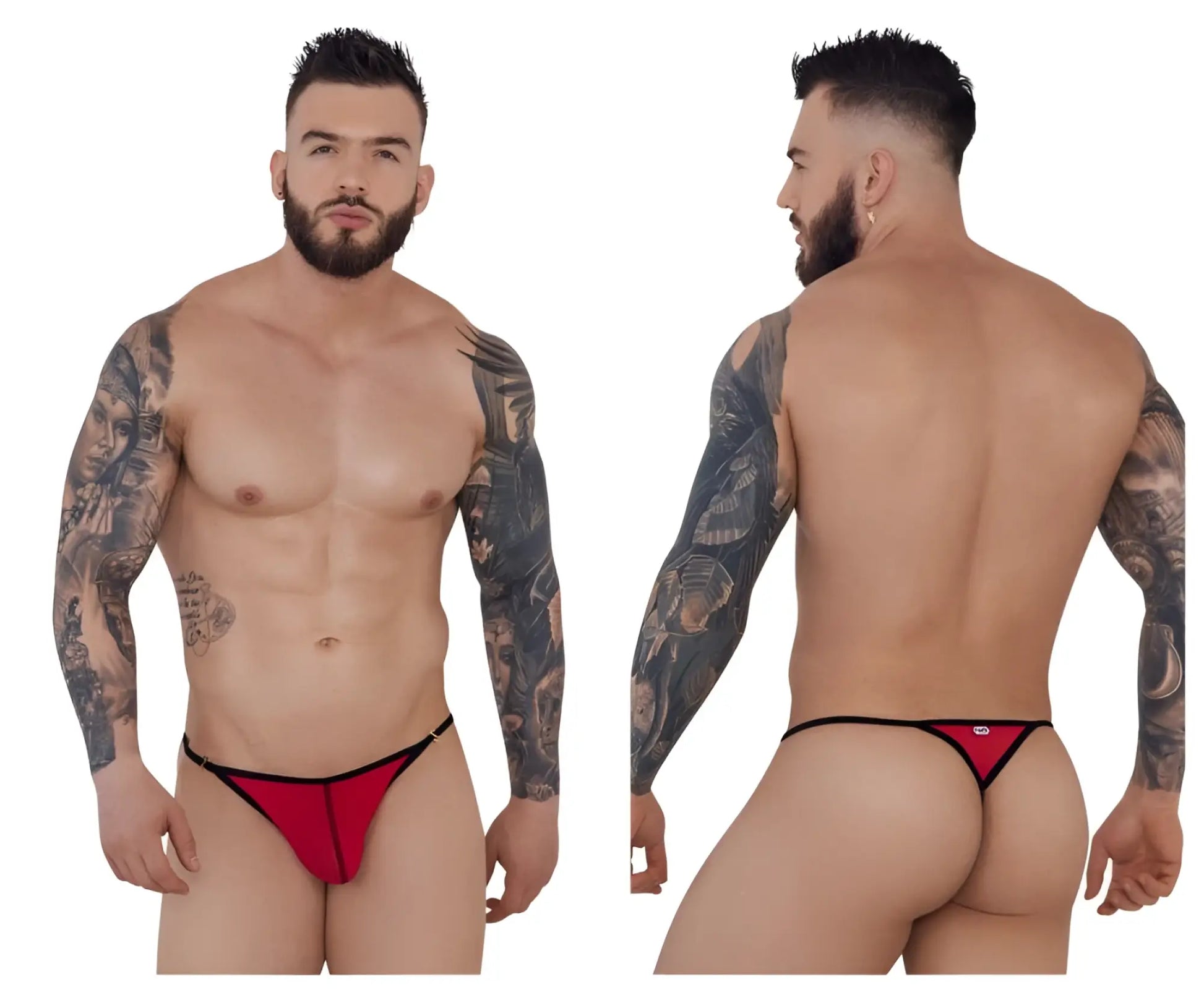 Red thong with black trim from pikante pik 1279 sonar thongs collection designed for comfortable everyday wear