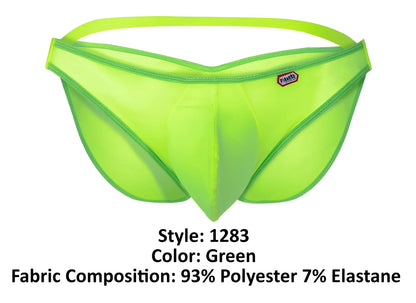 Bright green mesh briefs pikante pik 1283 bestival bikini with snug fit and elastic waistband