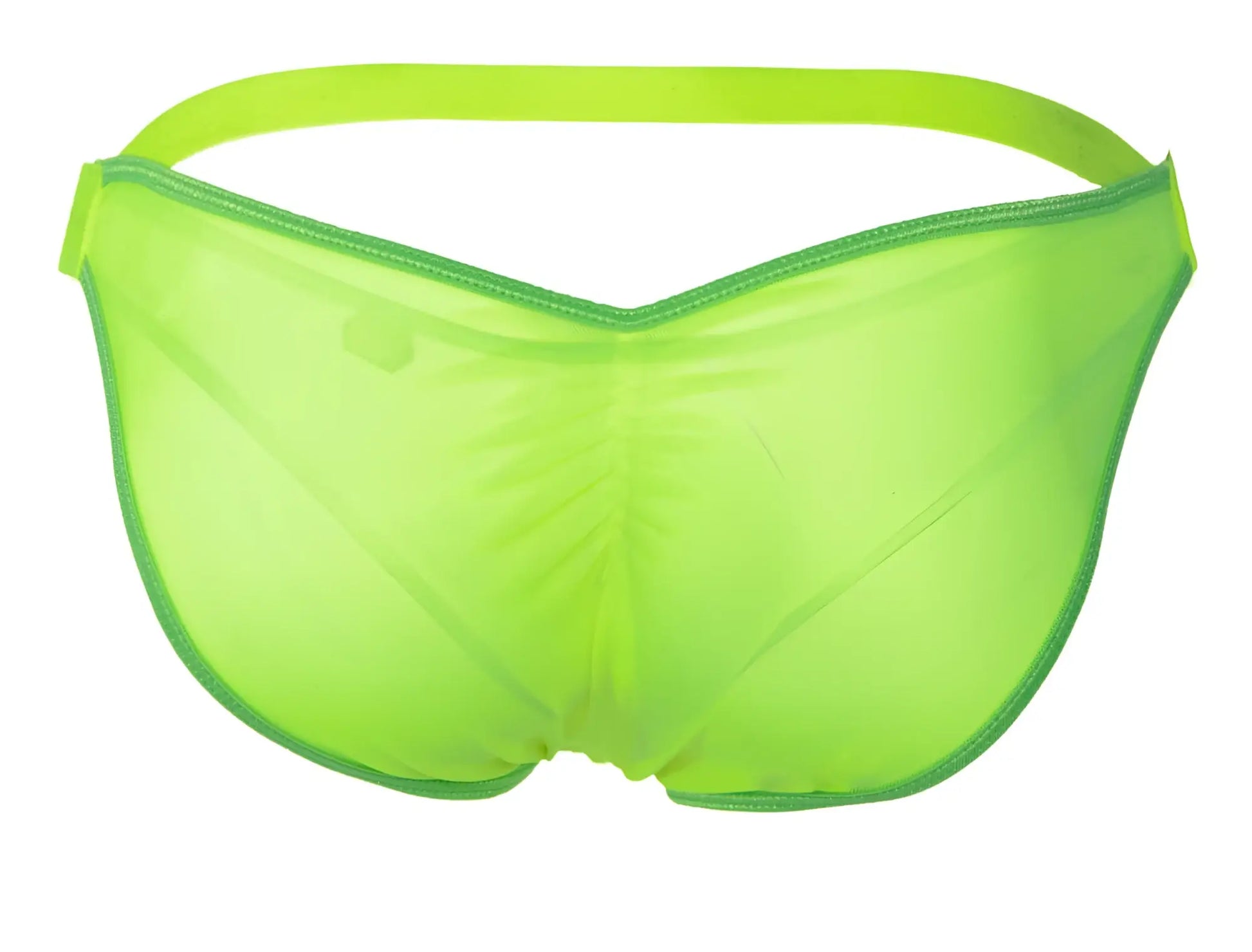 Pikante pik 1283 bestival bikini bright neon green sheer mesh briefs with matching elastic waistband