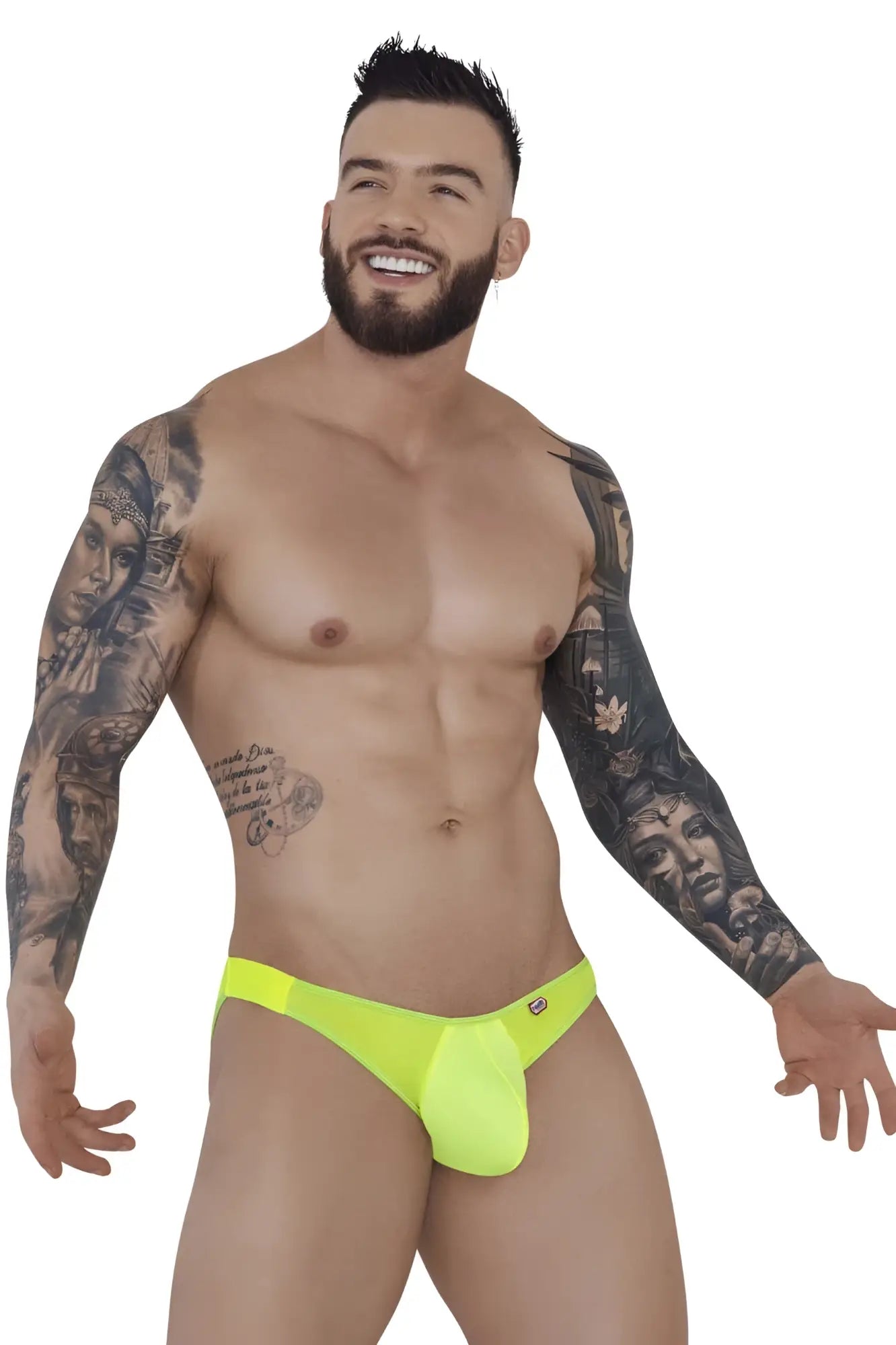 Bright neon green Pikante PIK 1283 Bestival bikini briefs with a sleek form-fitting design for comfortable wear