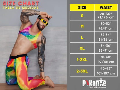 Rainbow tie-dye athletic wear set by pkante spicy underwear bestival bikini color green for activewear use