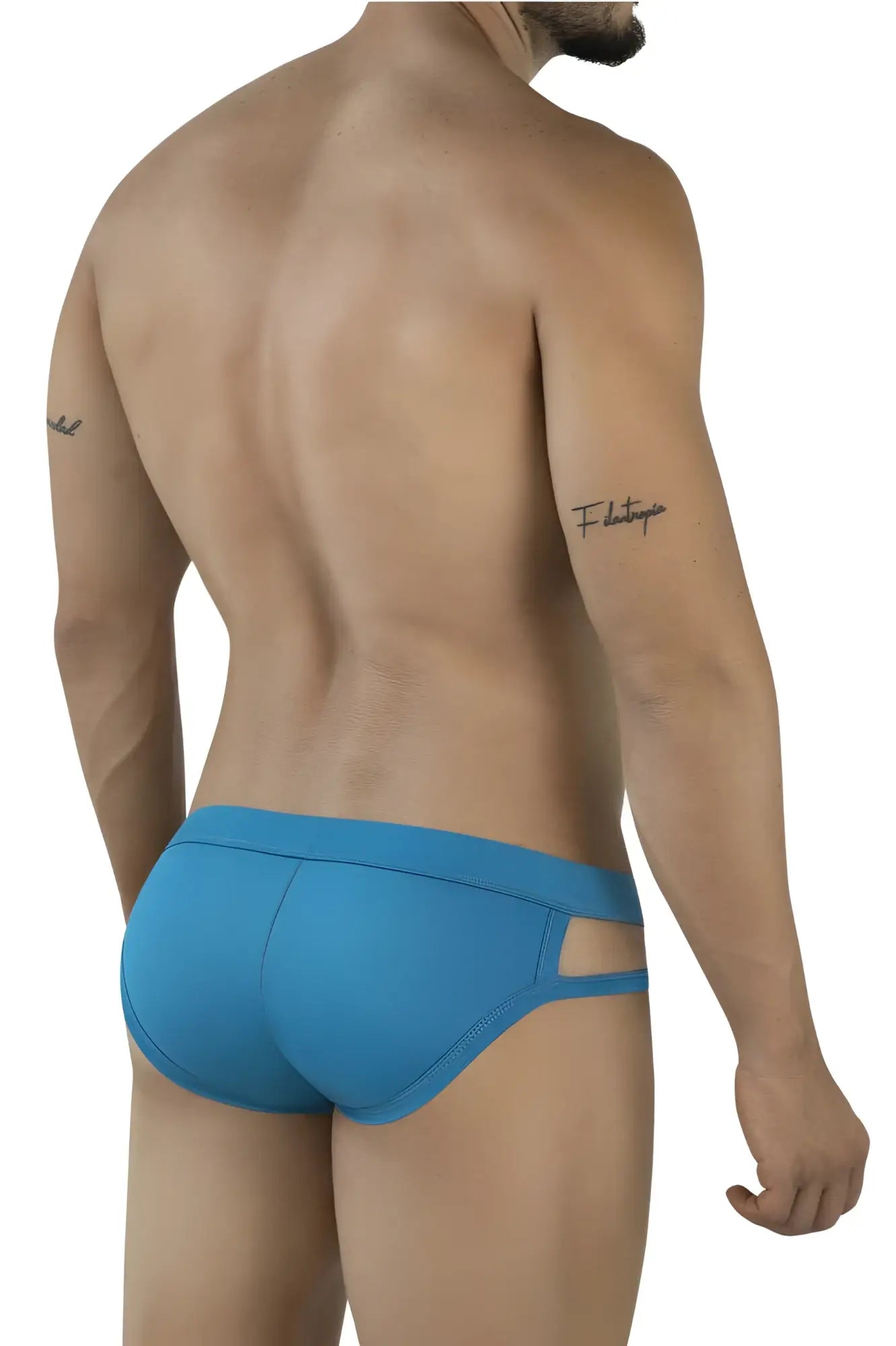 Blue pikante PIK 2114 Lenox briefs with sleek form-fitting design and side cutouts in athletic fabric