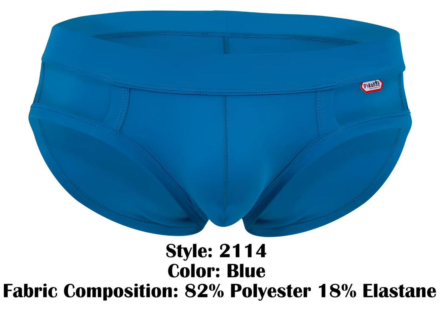 Bright blue Pikante PIK 2114 Lenox briefs made of 82% polyester 18% elastane with a snug fit and visible seams