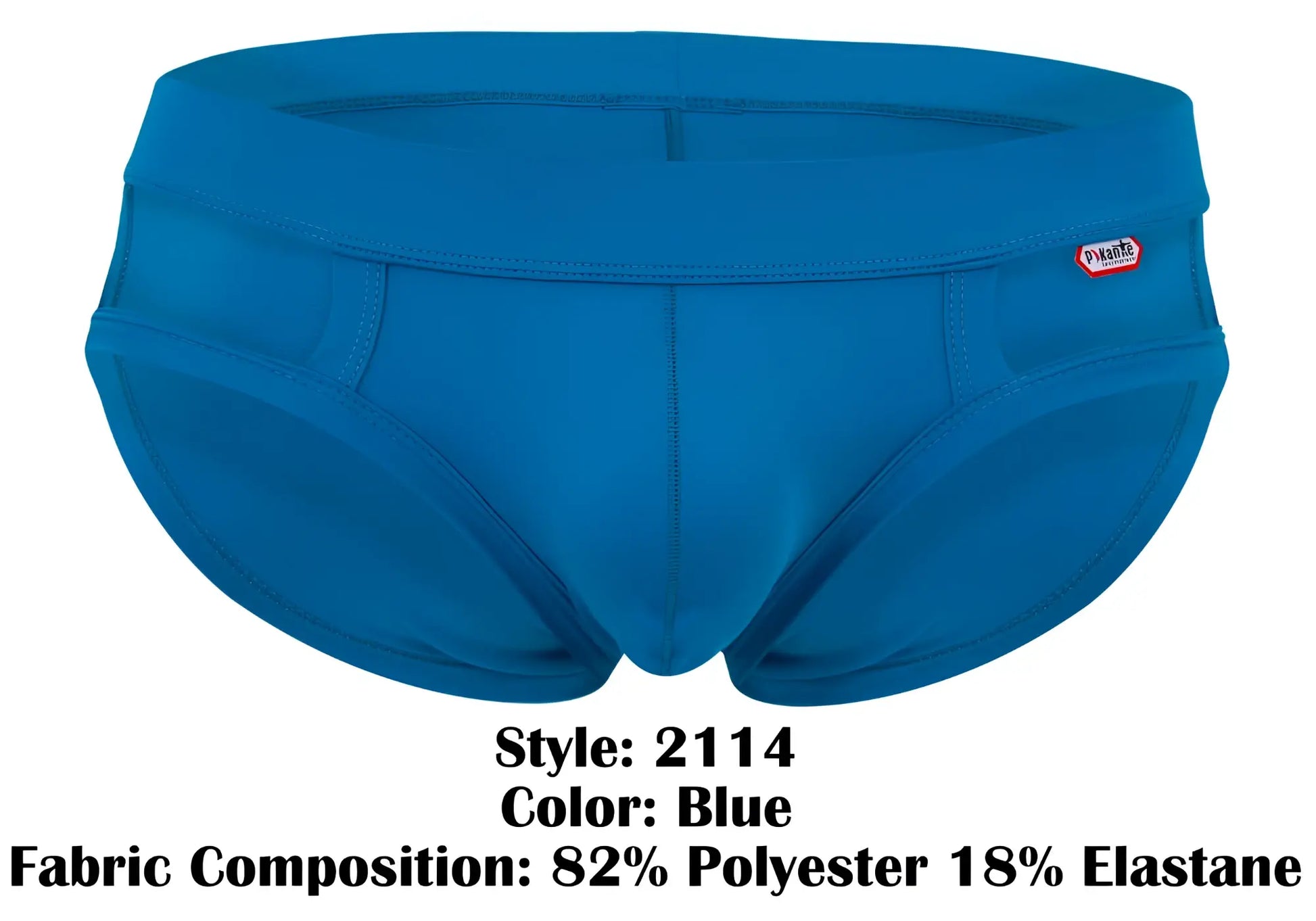 Bright blue Pikante PIK 2114 Lenox briefs made of 82% polyester 18% elastane with a snug fit and visible seams