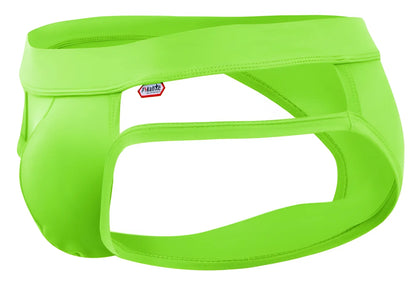Bright neon green pikante pike 2114 lenox briefs with a sleek form fitting design and visible brand tag