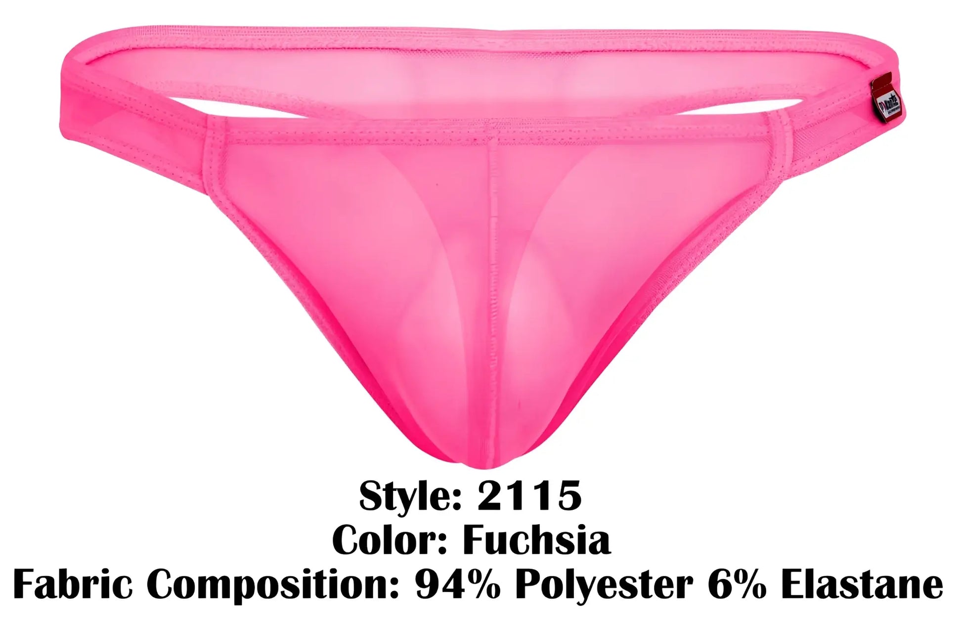 Fuchsia sheer mesh thong pikante pik 2115 amusing made of 94 polyester 6 elastane showing the back side